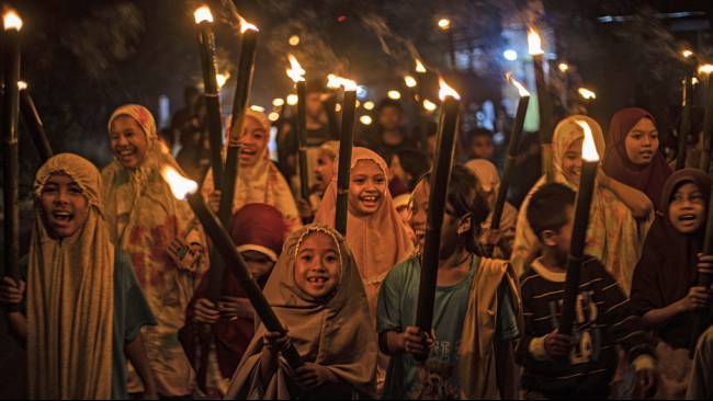 Ilustrasi takbir keliling.