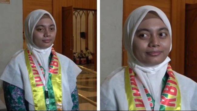 Devi Kusama Wardani, mendaftar sejak SD, akhirnya dapat berangkat haji di usia 24 tahun. 