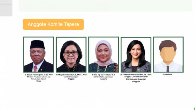 Daftar nama anggota pengurus Tapera.