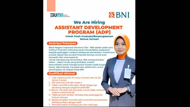 Lowongan Kerja Bank BNI untuk Lulusan D3 dan S1 Fresh Graduate ...