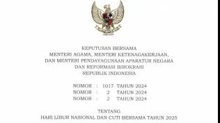 Jadwal Cuti Bersama Lebaran 2025 Terbaru dari SKB 3 Menteri Bagi yang Ingin Mudik