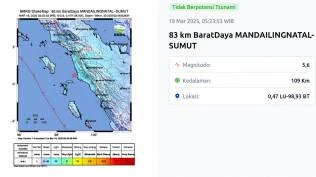 Gempa M 56 Guncang Barat Daya Mandailing Natal BMKG HatiHati Guncangan Susulan