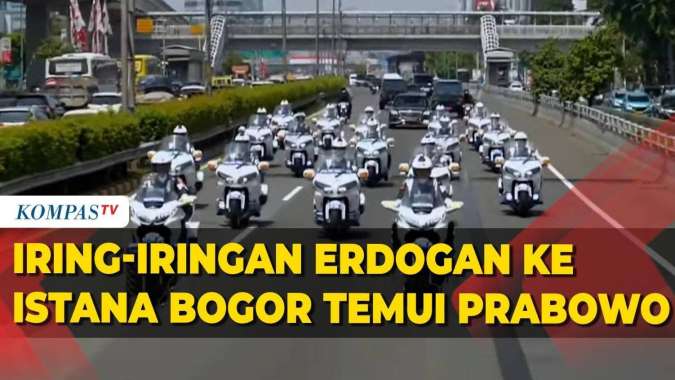 FULL Pengawalan Ketat Momen Iringiringan Mobil Erdogan Temui Prabowo di Istana Bogor